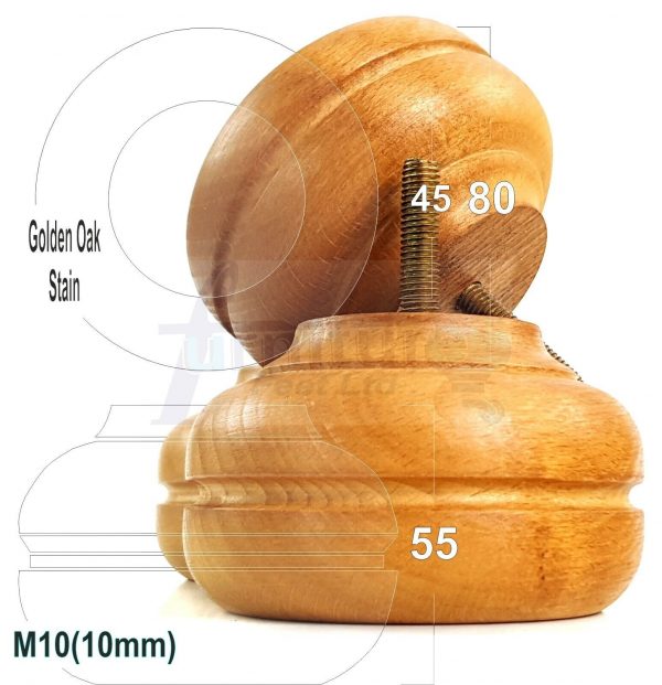 4x WOOD REPLACEMENT FURNITURE CHAIR LEGS M10(10mm) SOFA - SETTEE FEET 55mm HIGH - Image 20
