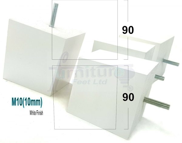 4x WOOD REPLACEMENT FURNITURE CHAIR LEGS M10(10mm) SOFA - SETTEE FEET 90mm HIGH - Image 25