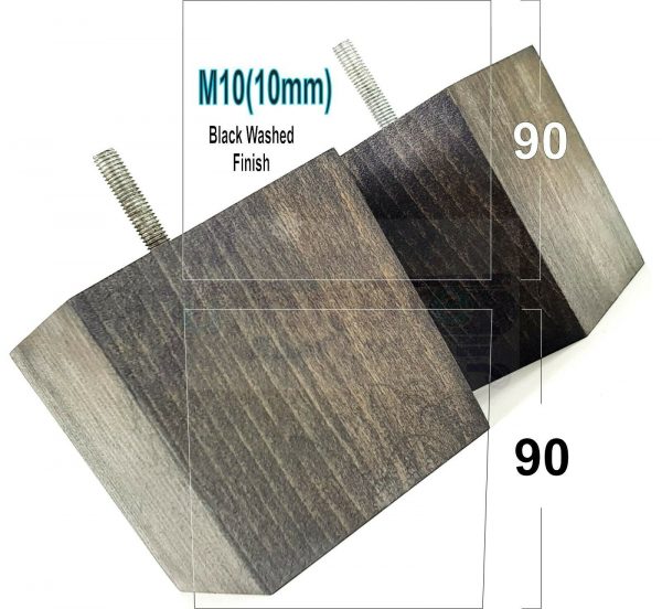 4x WOOD REPLACEMENT FURNITURE CHAIR LEGS M10(10mm) SOFA - SETTEE FEET 90mm HIGH - Image 12