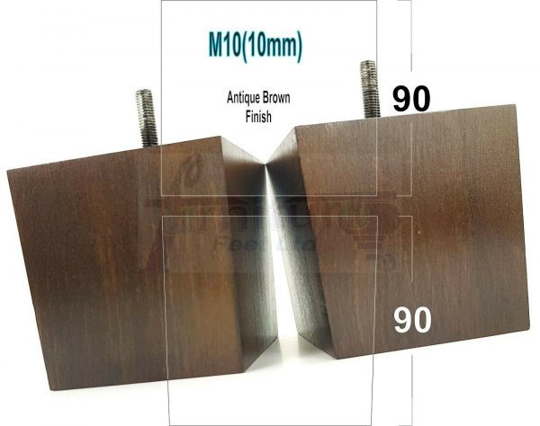 4x WOOD REPLACEMENT FURNITURE CHAIR LEGS M10(10mm) SOFA - SETTEE FEET 90mm HIGH - Image 10