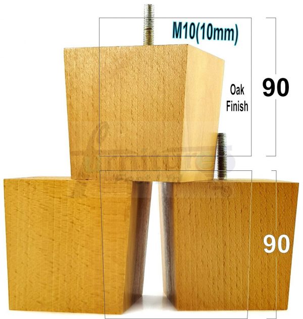 4x WOOD REPLACEMENT FURNITURE CHAIR LEGS M10(10mm) SOFA - SETTEE FEET 90mm HIGH - Image 21