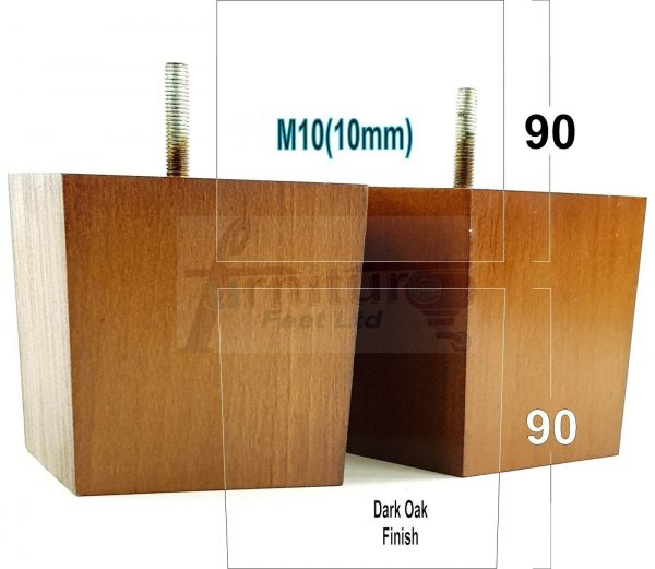 4x WOOD REPLACEMENT FURNITURE CHAIR LEGS M10(10mm) SOFA - SETTEE FEET 90mm HIGH - Image 13