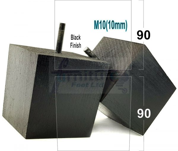 4x WOOD REPLACEMENT FURNITURE CHAIR LEGS M10(10mm) SOFA - SETTEE FEET 90mm HIGH - Image 11