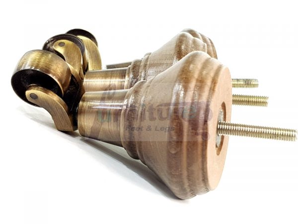 4x Wooden Furniture Sofa Legs M8 Castor Replacment Chair Settee Feet 125mm High - Image 14