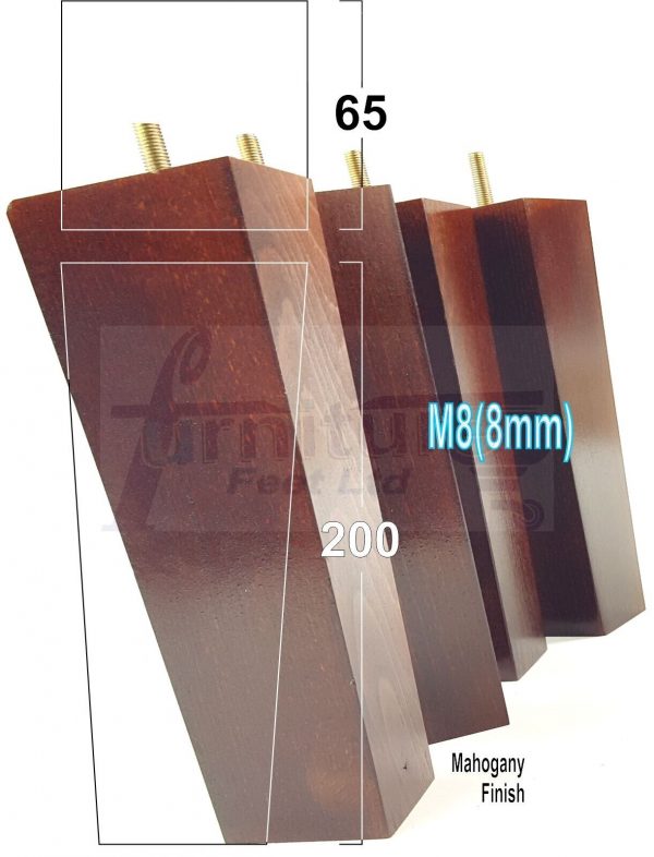 Square Wood Legs Replacement Block Furniture Feet 100 - 240mm High M8 Mahogany - Image 16