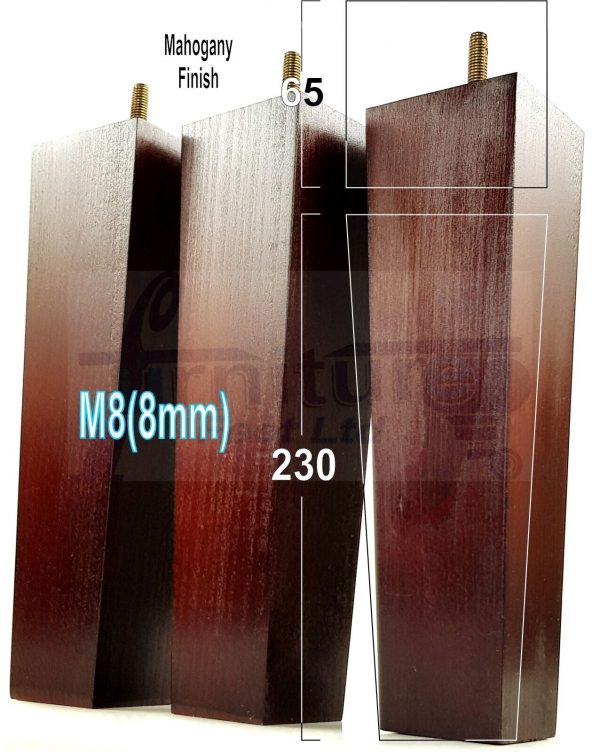 Square Wood Legs Replacement Block Furniture Feet 100 - 240mm High M8 Mahogany - Image 18