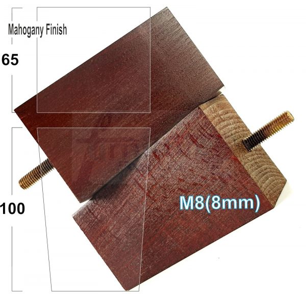 Square Wood Legs Replacement Block Furniture Feet 100 - 240mm High M8 Mahogany - Image 13