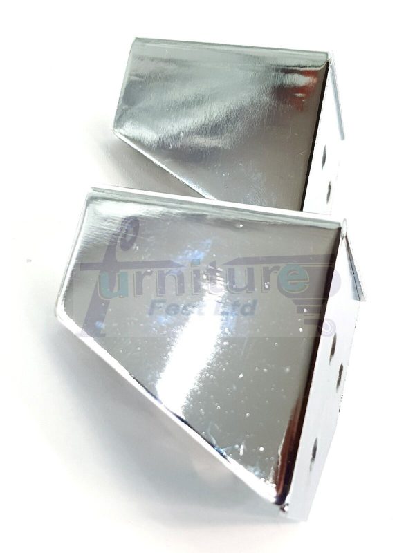 4 Chrome Metal Legs 60mm High Replacement Feet Cabinet Sofa Chair Stool - Image 10