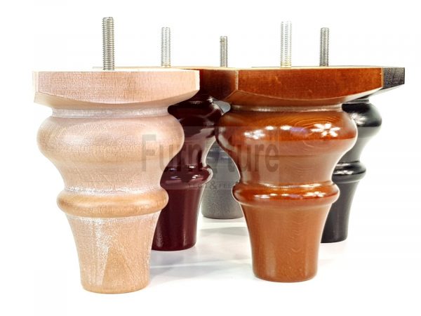 4 Wood Turned Bun Feet Furniture Legs M8 135mm High Multiple Colours Sofa Chairs - Image 4