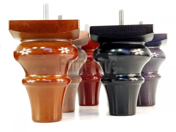 4 Wood Turned Bun Feet Furniture Legs M8 135mm High Multiple Colours Sofa Chairs - Image 5