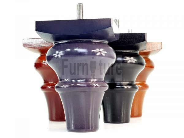 4 Wood Turned Bun Feet Furniture Legs M8 135mm High Multiple Colours Sofa Chairs - Image 7