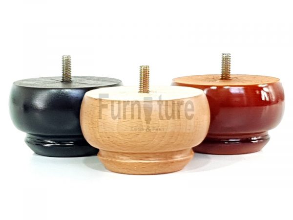 4 Wood Turned Bun Feet Furniture Legs M8 Multiple Colours 55mm High Sofa Chairs - Image 6