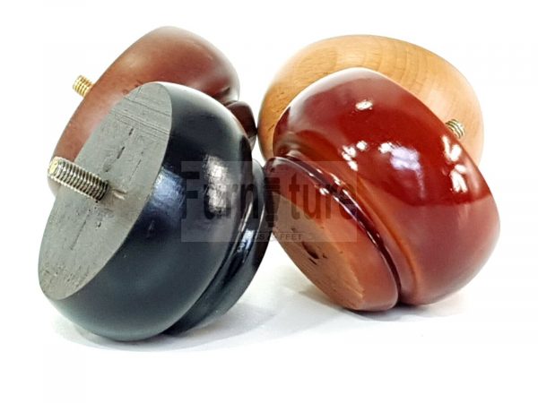 4 Wood Turned Bun Feet Furniture Legs M8 Multiple Colours 55mm High Sofa Chairs - Image 7