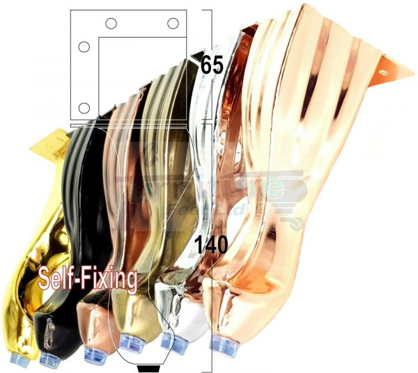 4x Metal Queen Anne Legs 140mm High Replacment Feet Furniture Sofa Chair Beds Cabinets Screw Fit - Image 3