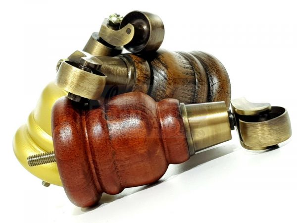 4x SOLID WOOD FURNITURE LEGS M8 REPLACEMENT ANTIQUE BRASS CASTOR FEET 155mm HIGH - Image 5