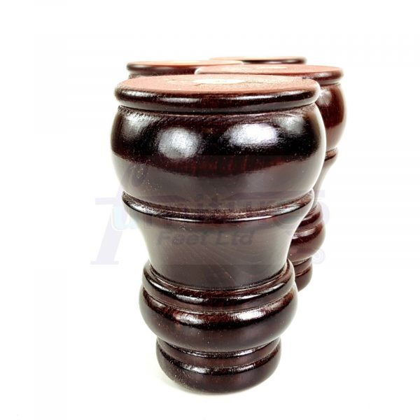 4x TURNED WOOD FURNITURE CHAIR LEGS 125mm High SOFA REPLACEMENT FEET (Pre-Drill) - Image 4