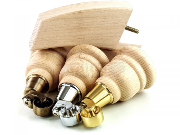 4x TURNED WOODEN CASTOR LEGS 165mm High CHAIR REPLACEMENT FURNITURE FEET M8(8mm) - Image 8