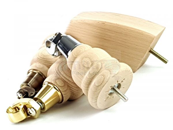 4x TURNED WOODEN CASTOR LEGS 165mm High CHAIR REPLACEMENT FURNITURE FEET M8(8mm) - Image 10