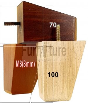 4x Tapered Wood Replacement Furniture Sofa Legs M8 Chair Sofa Settee Feet 100mm
