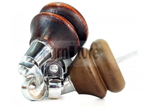 4x Turned Wood Furniture Castor Leg M8 Replacement Feet Chairs Stools Sofa 140mm - Image 11