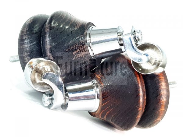 4x Turned Wood Furniture Castor Leg M8 Replacement Feet Chairs Stools Sofa 140mm - Image 5