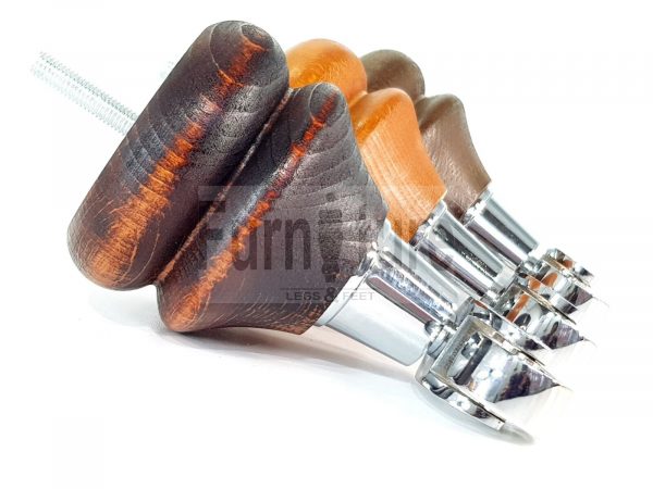 4x Turned Wood Furniture Castor Leg M8 Replacement Feet Chairs Stools Sofa 140mm - Image 6