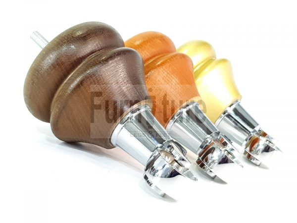 4x Turned Wood Furniture Castor Leg M8 Replacement Feet Chairs Stools Sofa 140mm - Image 7