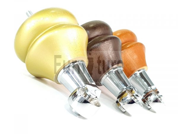 4x Turned Wood Furniture Castor Leg M8 Replacement Feet Chairs Stools Sofa 140mm - Image 8