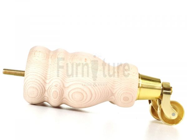 4x Turned Wood Furniture Castor Leg M8 Replacement Feet Chairs Stools Sofa 200mm - Image 11