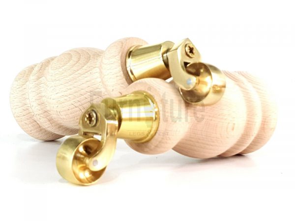 4x Turned Wood Furniture Castor Leg M8 Replacement Feet Chairs Stools Sofa 200mm - Image 10