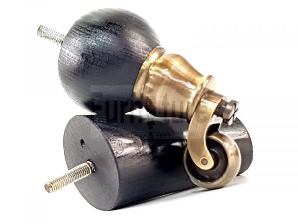 4x Turned Wood Furniture Chair Settee Legs M8 Sofa Feet 2x With Castors 118mm - Image 12