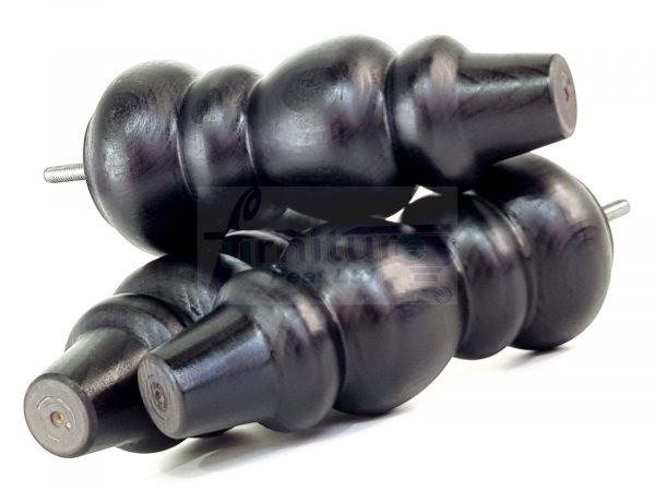 4x Turned Wood Repacement Furniture Legs Black M8 Sofa Chair Settee Feet 200mm - Image 9