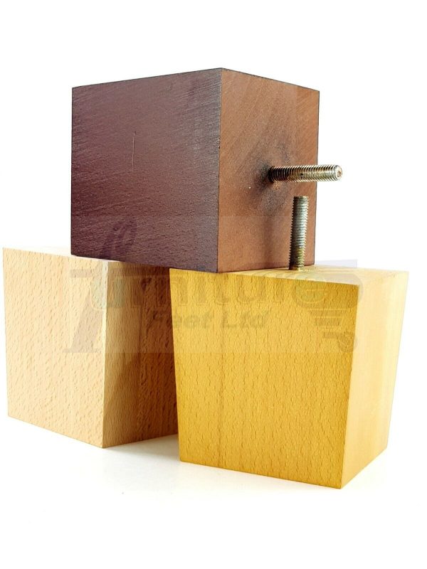 4x WOOD REPLACEMENT FURNITURE CHAIR LEGS M8(8mm) SOFA - SETTEE FEET 90mm HIGH - Image 6