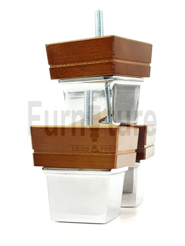 4x Wood Furniture Sofa Leg M8 Replacement Chair, Settee Feet & Slipper Cup 75mm - Image 12