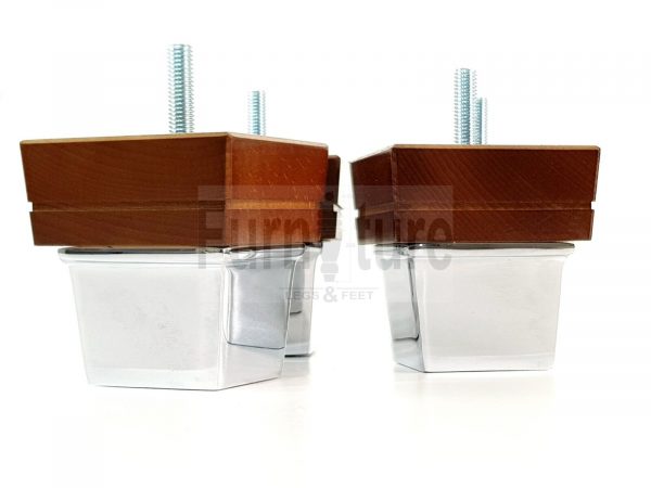 4x Wood Furniture Sofa Leg M8 Replacement Chair, Settee Feet & Slipper Cup 75mm - Image 4