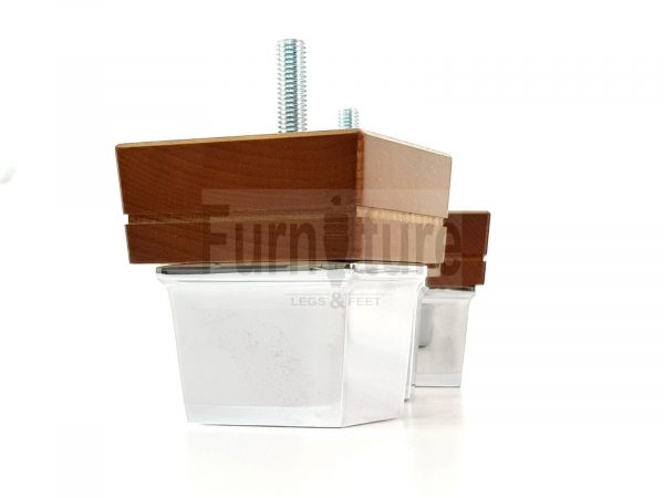 4x Wood Furniture Sofa Leg M8 Replacement Chair, Settee Feet & Slipper Cup 75mm - Image 6