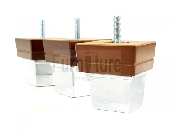 4x Wood Furniture Sofa Leg M8 Replacement Chair, Settee Feet & Slipper Cup 75mm - Image 7