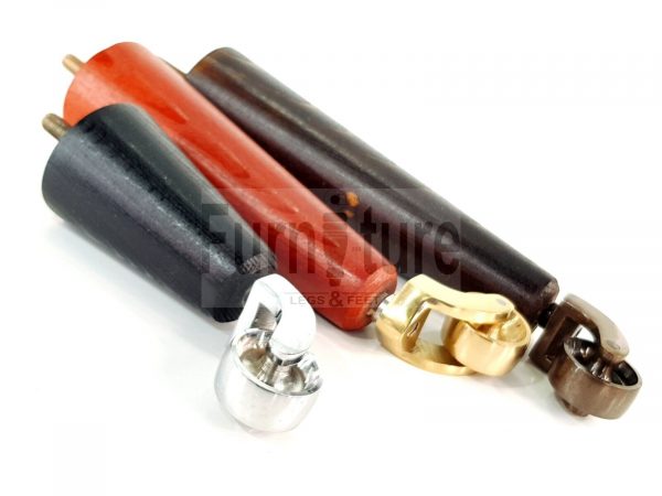 4x Wooden Chair Legs 2x With Castors M8 Replacement Settee Furniture Feet 145mm - Image 10