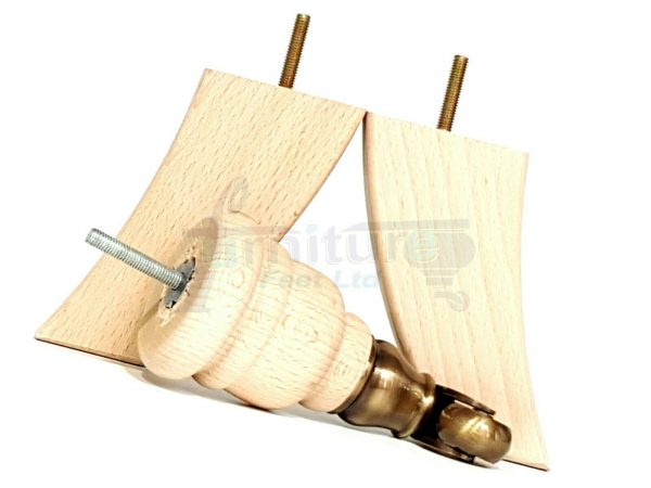 RAW WOOD ANTIQUE CASTOR FURNITURE FEET 155mm High REPLACEMENT CHAIR LEGS M8(8mm) - Image 4