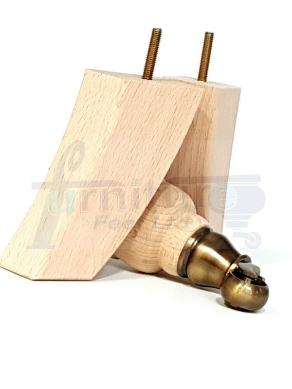 RAW WOOD ANTIQUE CASTOR FURNITURE FEET 155mm High REPLACEMENT CHAIR LEGS M8(8mm) - Image 9