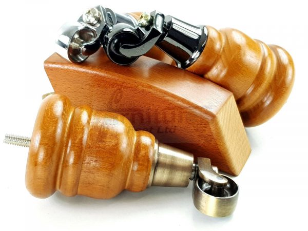 SOLID WOOD FURNITURE LEGS M8(8mm)  REPLACEMENT FEET 2 WITH CASTORS 165mm HIGH - Image 9