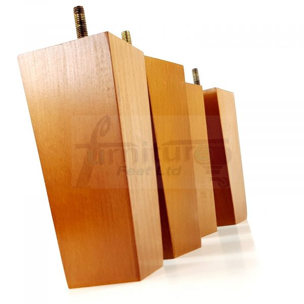 Square Wood Legs Replacement Block Furniture Feet 100 - 240mm High M8 Golden Oak - Image 13