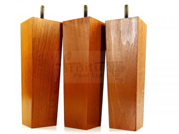 Square Wood Legs Replacement Block Furniture Feet 100 - 240mm High M8 Golden Oak - Image 5