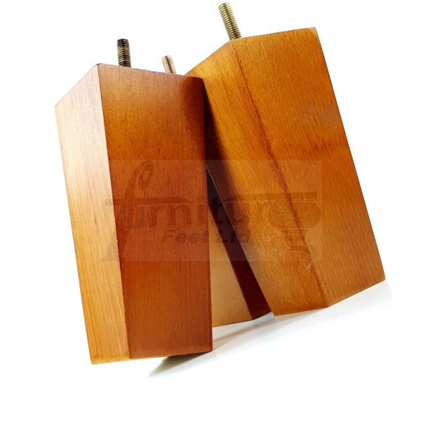 Square Wood Legs Replacement Block Furniture Feet 100 - 240mm High M8 Golden Oak - Image 8