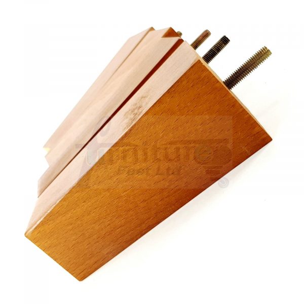 Square Wood Legs Replacement Block Furniture Feet 100 - 240mm High M8 Golden Oak - Image 9