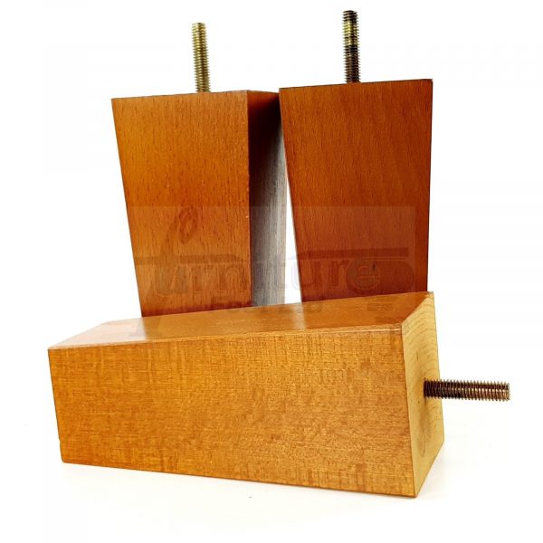 Square Wood Legs Replacement Block Furniture Feet 100 - 240mm High M8 Golden Oak - Image 10