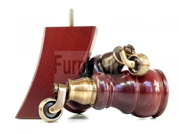 2x Wooden Castor Furniture Sofa Legs & 2x Curved M8 Chair Settee Feet 160mm High - Image 18