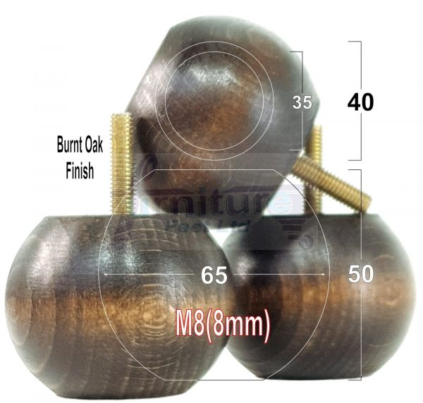 4 Replacement Turned Wood Furniture Sofa Leg M8 Chair Settee Bun Feet 50mm High - Image 38