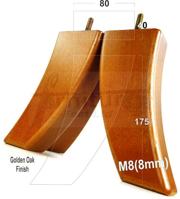 4x TAPERED WOOD SETTEE LEGS 175mm High SOFA REPLACEMENT FURNITURE FEET M8(8mm) - Image 18