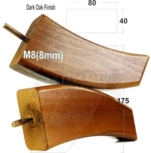 4x TAPERED WOOD SETTEE LEGS 175mm High SOFA REPLACEMENT FURNITURE FEET M8(8mm) - Image 14